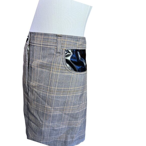 Derek Lam 10 Crosby Womens Gray Plaid Mini Skirt Size 12 Button & Zipper Closure - Picture 3 of 10